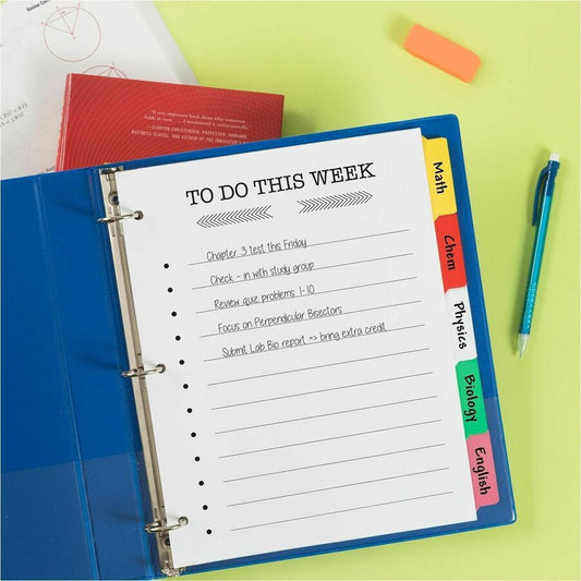 Avery® B/W Print Table of Contents Tab Dividers - 5 x Divider(s) - 1-5 - 5 Tab(s)/Set - 8.5" Divider Width x 11" Divider Length - 3 Hole Punched - White Paper Divider - Black Paper, White Tab(s) - 5 / Set