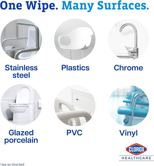 Clorox Healthcare Hydrogen Peroxide Cleaner Disinfectant Wipes, 6.75" x 9", 95 Count, Pack of 6