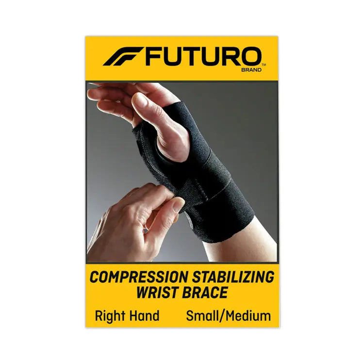 3M/COMMERCIAL TAPE DIV. Energizing Wrist Support, Small/Medium, Fits Right Wrists 5.5" to 6.75", Black, 12/Carton (MMM48400ENCT)