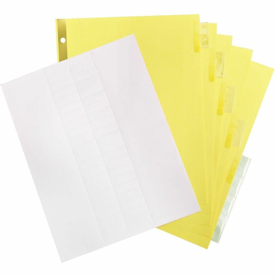 Business Source Insertable Tab Indexes - 8 Blank Tab(s) - 8.5" Divider Width x 11" Divider Length - Letter - 3 Hole Punched - Clear Tab(s) - Punched, Reinforced Edges, Mylar Reinforcement, Tear Resistant, Insertable -