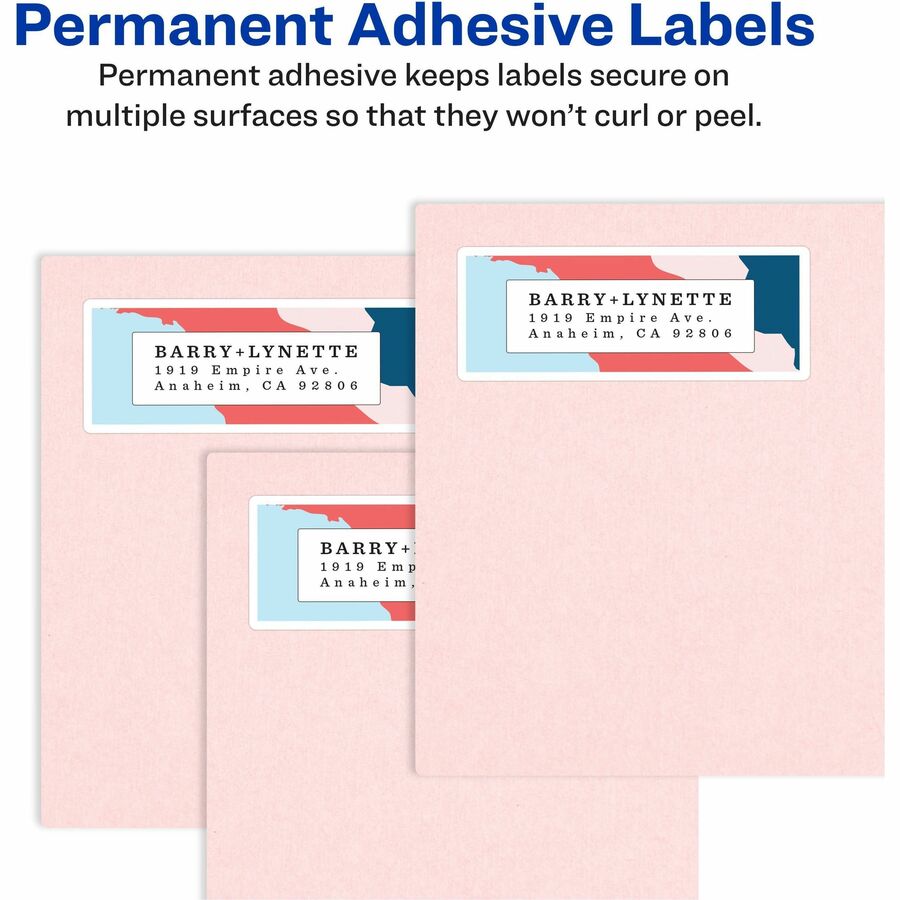 Avery® Shipping Labels, Permanent Adhesive, 4" x 6" , 20 Labels (5292) - 4" Width x 6" Length - Permanent Adhesive - Rectangle - Laser, Inkjet - White - Paper - 1 / Sheet - 20 Total Sheets - 20 Total Label(s) - 20 / Pack