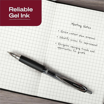 uniball™ 207 Gel Pen - Refillable - Retractable - Black Ink - Pigment-based - Translucent Barrel - 12 / Dozen