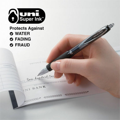 uniball™ 207 Gel Pen - Refillable - Retractable - Black Ink - Pigment-based - Translucent Barrel - 12 / Dozen