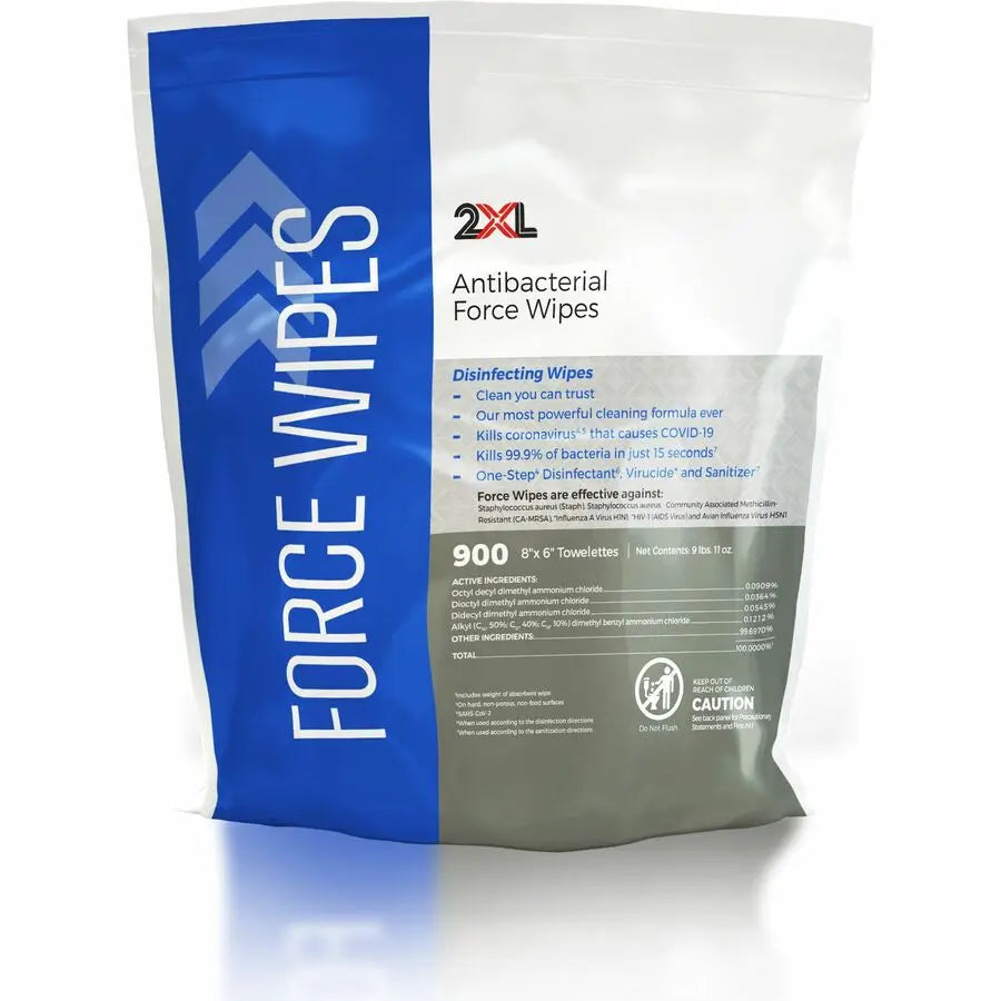 2Xl Antibacterial Force Wipes