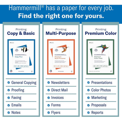 Hammermill Copy Plus Paper - White - 92 Brightness - Letter - 8 1/2" x 11" - 20 lb Basis Weight - Acid-free, Quick Drying - White - 500 / Ream Product Tour