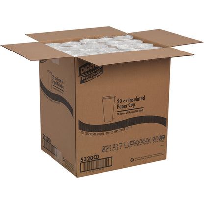 Dixie PerfecTouch 20 oz Insulated Paper Hot Coffee Cups by GP Pro - Coffee Haze - 20 fl oz - White, Green, Brown - Paper - Hot Drink - 25/Pack - 20 / Carton