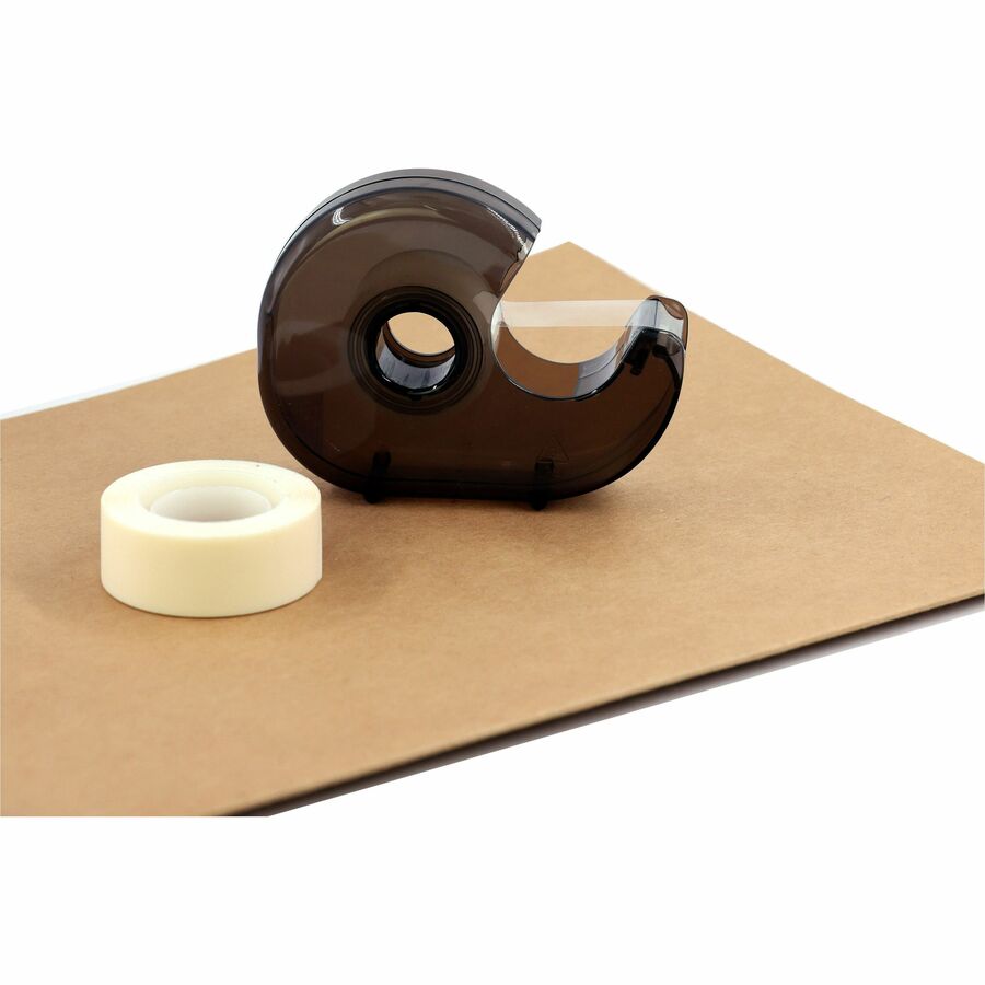 Business Source Handheld Tape Dispenser - 1" Core - Portable, Lightweight, Retractable Blade, Translucent - Plastic - Smoke - 1 Each