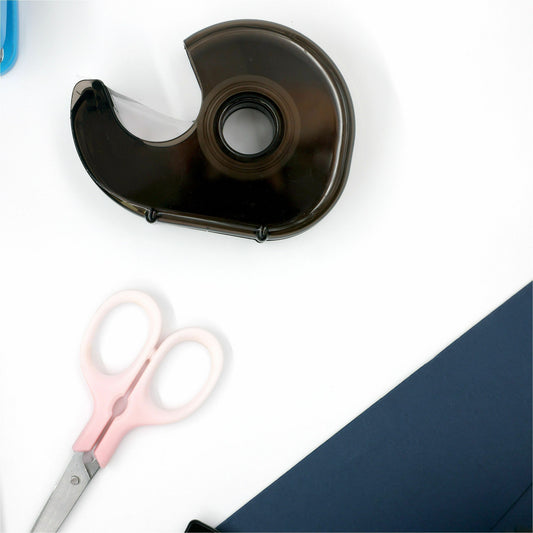 Business Source Handheld Tape Dispenser - 1" Core - Portable, Lightweight, Retractable Blade, Translucent - Plastic - Smoke - 1 Each