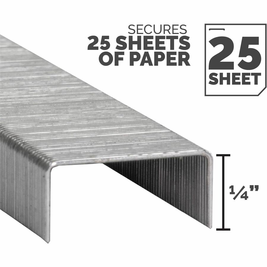 Fellowes 5000pk Half-Strip Standard Staples - 1/4" - for Paper - Easy to Use - Silver - Nickel - 5000 / Pack