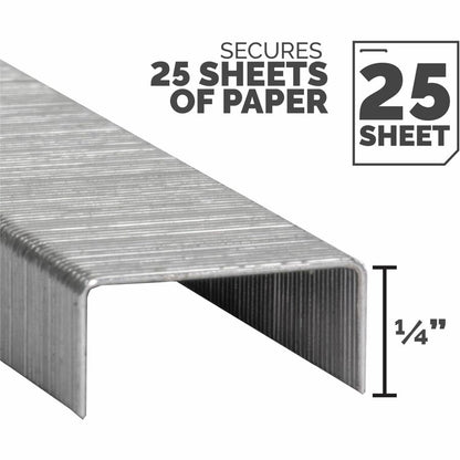 Fellowes 5000pk Half-Strip Standard Staples - 1/4" - for Paper - Easy to Use - Silver - Nickel - 5000 / Pack