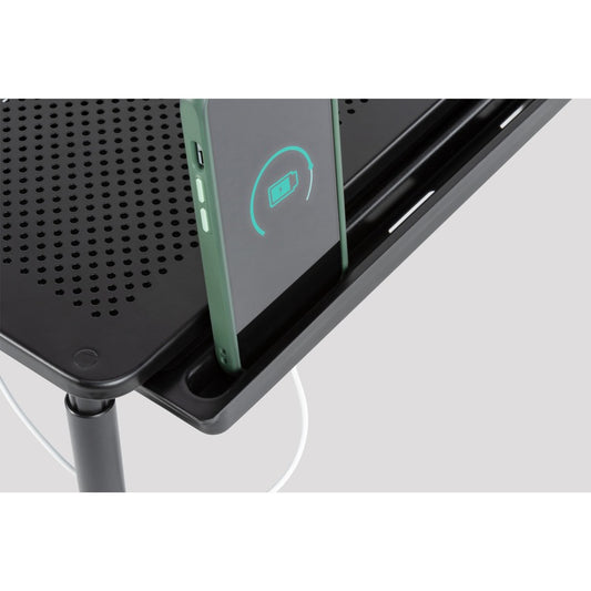 Allsop Metal Art Tri-Level Monitor Stand - Up to 27" Screen Support - 30 lb Load Capacity - Powder Coated - Metal - Black - 1 Each