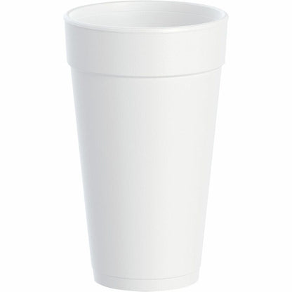 Dart J Cup 20 oz Insulated Foam Cups - 20 fl oz - Round - White - Foam - Beverage, Coffee, Cappuccino, Soft Drink, Juice, Hot Drink, Cold Drink, Iced Tea, Smoothie - 20/Pack - 25 / Carton