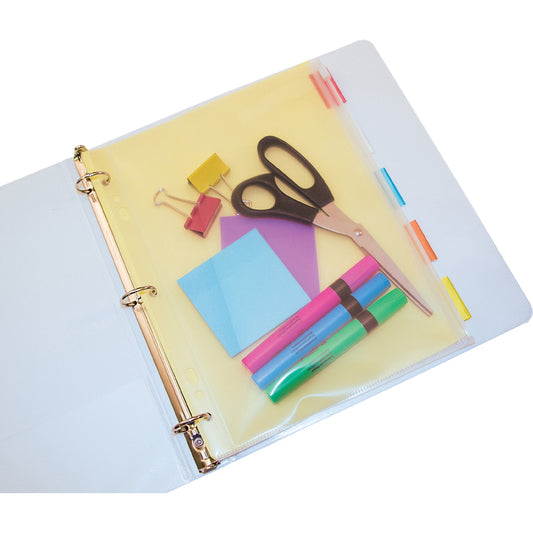 Anglers Zip-All Ring Binder Pockets - For 8" x 10 1/2" Sheet - Ring Binder - Clear - Polypropylene - 1 Each