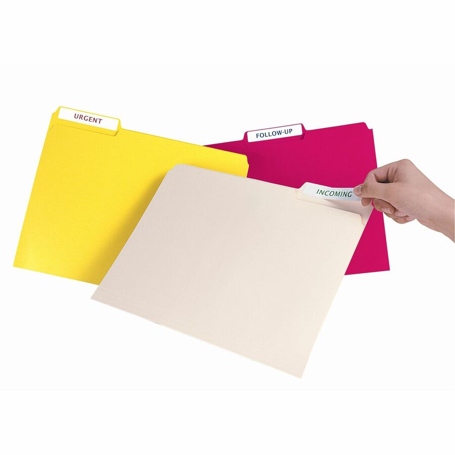 Avery® Removable File Folder Labels - 2/3" Width x 3 7/16" Length - Removable Adhesive - Rectangle - Inkjet, Laser - Matte - White - Paper - 30 / Sheet - 25 Total Sheets - 750 Total Label(s) - 750 / Pack