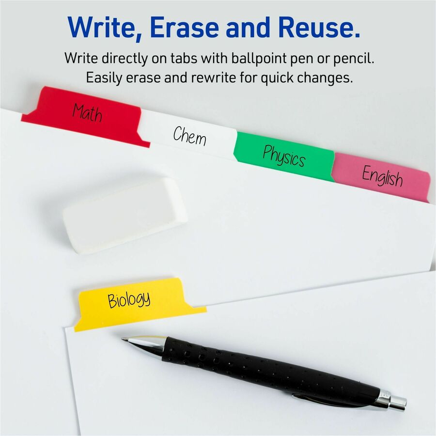 Avery® B/W Print Table of Contents Tab Dividers - 5 x Divider(s) - 1-5 - 5 Tab(s)/Set - 8.5" Divider Width x 11" Divider Length - 3 Hole Punched - White Paper Divider - Black Paper, White Tab(s) - 5 / Set