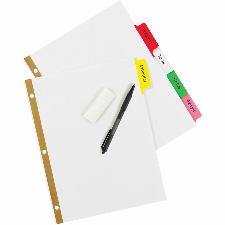Avery® B/W Print Table of Contents Tab Dividers - 5 x Divider(s) - 1-5 - 5 Tab(s)/Set - 8.5" Divider Width x 11" Divider Length - 3 Hole Punched - White Paper Divider - Black Paper, White Tab(s) - 5 / Set