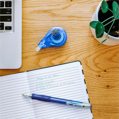 BIC Retractable Ballpoint Pens - Refillable - Retractable - Blue Ink - Translucent Blue Barrel - 12 / Dozen