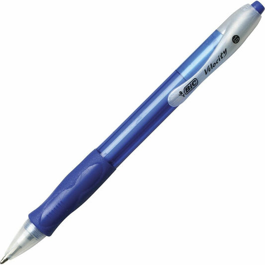BIC Retractable Ballpoint Pens - Refillable - Retractable - Blue Ink - Translucent Blue Barrel - 12 / Dozen