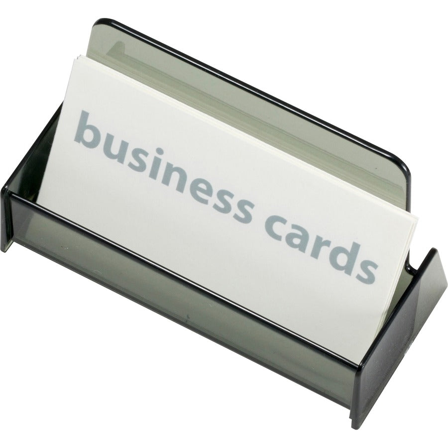 Officemate Business Card Holders - 1.9" Height x 3.9" Width x 2.4" Depth - Plastic - Smoke - 1 Each