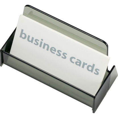 Officemate Business Card Holders - 1.9" Height x 3.9" Width x 2.4" Depth - Plastic - Smoke - 1 Each