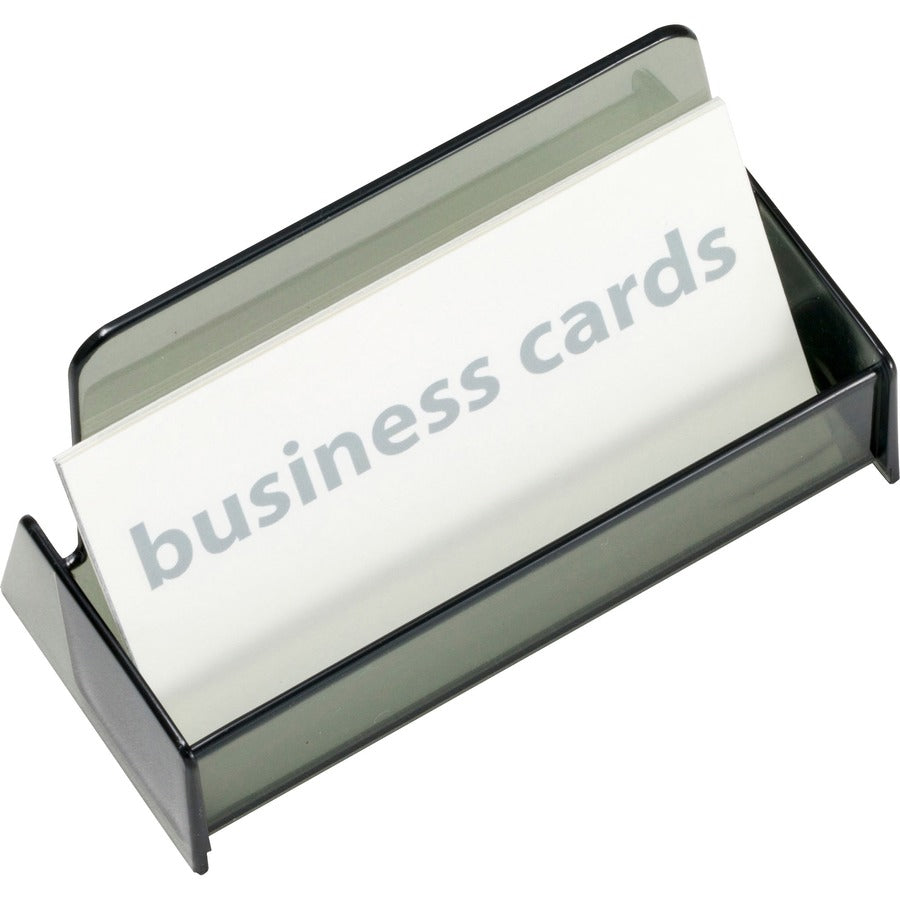 Officemate Business Card Holders - 1.9" Height x 3.9" Width x 2.4" Depth - Plastic - Smoke - 1 Each