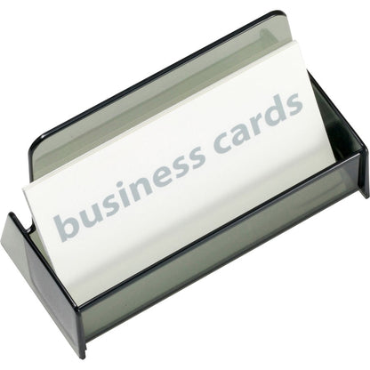 Officemate Business Card Holders - 1.9" Height x 3.9" Width x 2.4" Depth - Plastic - Smoke - 1 Each