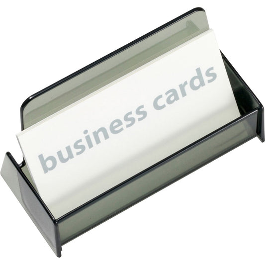 Officemate Business Card Holders - 1.9" Height x 3.9" Width x 2.4" Depth - Plastic - Smoke - 1 Each