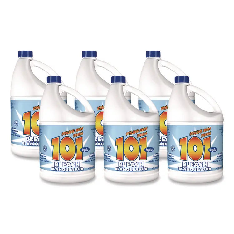 101 Regular Cleaning Low Strength Bleach, 1 gal Bottle, 6/Carton (KIK11006755042)