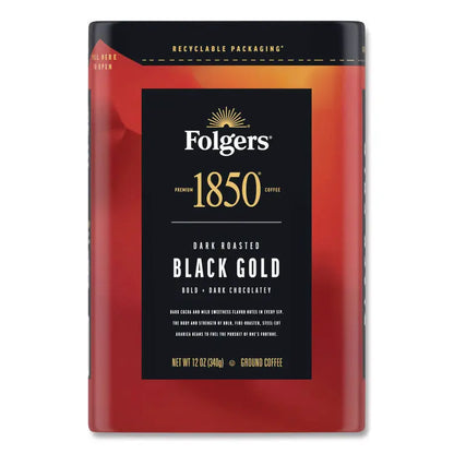 1850 Black Gold Roast Ground Coffee, 12 oz Canister (FOL12722EA)