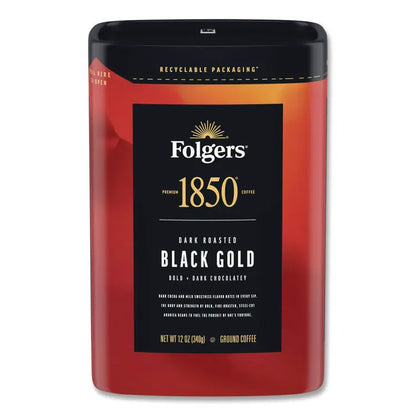 1850 Black Gold Roast Ground Coffee, 12 oz Canister (FOL12722EA)