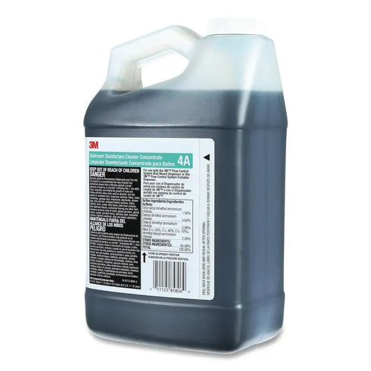 3M/COMMERCIAL TAPE DIV. Bathroom Disinfectant Cleaner Concentrate 4A, Baby Powder Scent, 0.5 gal Bottle, 4/Carton (MMM4A)