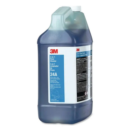 3M 3-in-1 Floor Cleaner Concentrate 24A, Fresh Scent, 0.5 gal Bottle, 4/Carton (MMM24A)