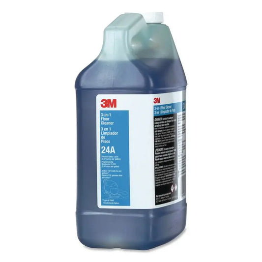 3M 3-in-1 Floor Cleaner Concentrate 24A, Fresh Scent, 0.5 gal Bottle, 4/Carton (MMM24A)
