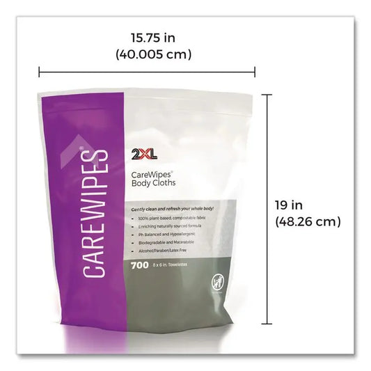 2XL Performance Body Cloths, 1-Ply, 6 x 8, Unscented, White, 700/Pack, 2 Packs/Carton (TXLL336)