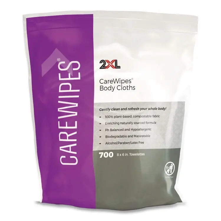 2XL Performance Body Cloths, 1-Ply, 6 x 8, Unscented, White, 700/Pack, 2 Packs/Carton (TXLL336)