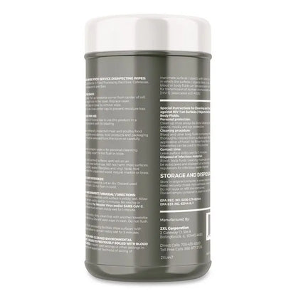 2XL Food Service No Rinse Surface Sanitizing Wipes, 1-Ply, 6 x 8, White, 100/Roll, 6 Rolls/Carton (TXL447)