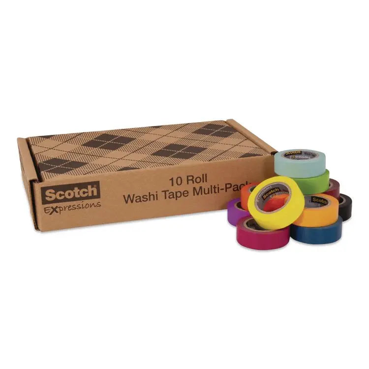 3M/COMMERCIAL TAPE DIV. Expressions Washi Tape, 0.59" x 32.75 ft, Assorted Colors, 10 Rolls/Pack (MMMC31710SIOC)
