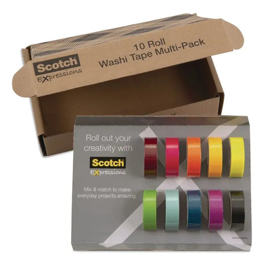 3M/COMMERCIAL TAPE DIV. Expressions Washi Tape, 0.59" x 32.75 ft, Assorted Colors, 10 Rolls/Pack (MMMC31710SIOC)