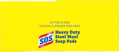 S.O.S.® Steel Wool Soap Pads, 2.4 x 3, Steel, 15 Pads/Box, 12 Boxes/Carton