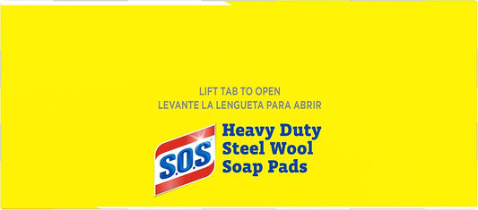 S.O.S.® Steel Wool Soap Pads, 2.4 x 3, Steel, 15 Pads/Box, 12 Boxes/Carton