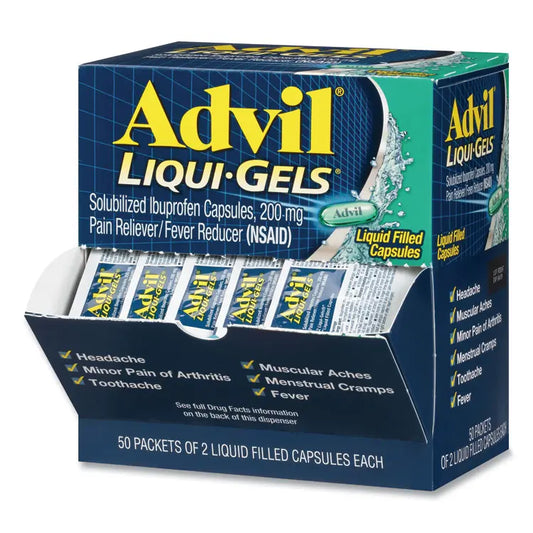 Advil Liqui-Gels, Two-Pack, 50 Packs/Box (PFYBXAVLQG50BX)
