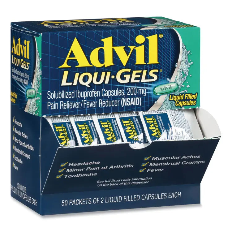 Advil Liqui-Gels, Two-Pack, 50 Packs/Box (PFYBXAVLQG50BX)