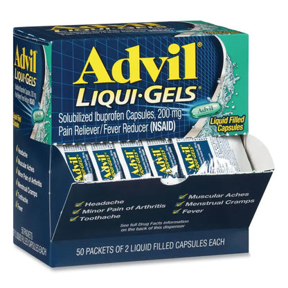 Advil Liqui-Gels, Two-Pack, 50 Packs/Box (PFYBXAVLQG50BX)