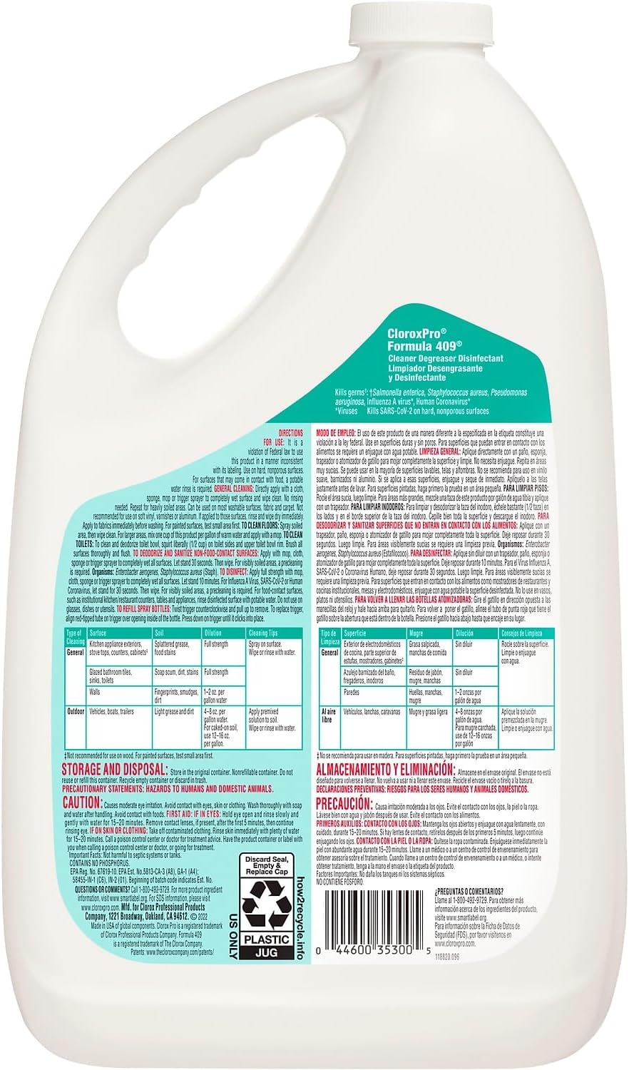 CloroxPro Formula 409 Cleaner Degreaser Disinfectant Refill, 128 fl. oz. (35300)