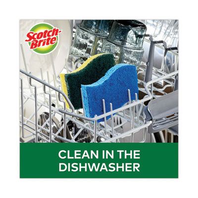 Scotch-Brite® Heavy-Duty Scrub Sponge, 4.5 x 2.7, 0.6" Thick, Yellow/Green, 6/Pack