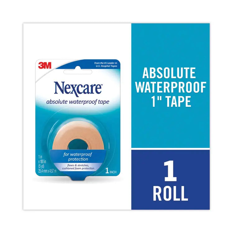 3M Nexcare Absolute Waterproof First Aid Tape, Foam, 1 x 180 (MMM731)