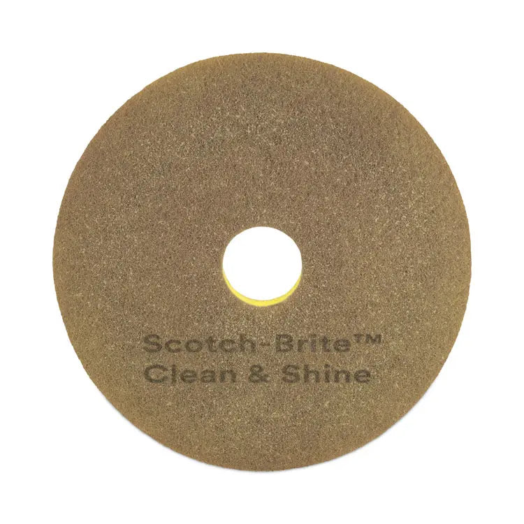 3M/COMMERCIAL TAPE DIV. Clean and Shine Pad, 15" Diameter, Brown, 5/Carton (MMM09540)