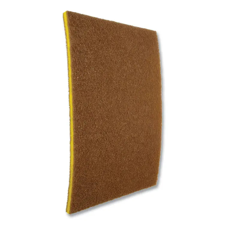 3M/COMMERCIAL TAPE DIV. Clean and Shine Pad, 20 x 14, Brown/Yellow, 5/Carton