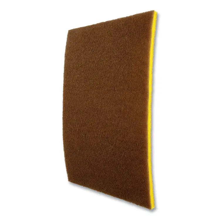 3M/COMMERCIAL TAPE DIV. Clean and Shine Pad, 20 x 14, Brown/Yellow, 5/Carton