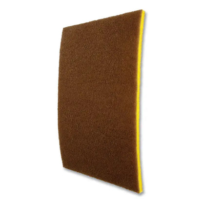 3M/COMMERCIAL TAPE DIV. Clean and Shine Pad, 20 x 14, Brown/Yellow, 5/Carton